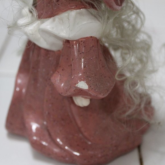 Vintage 1997 set 2-pc ceramic girls blondes pink & green in hats tall 7" - Picture 4 of 12